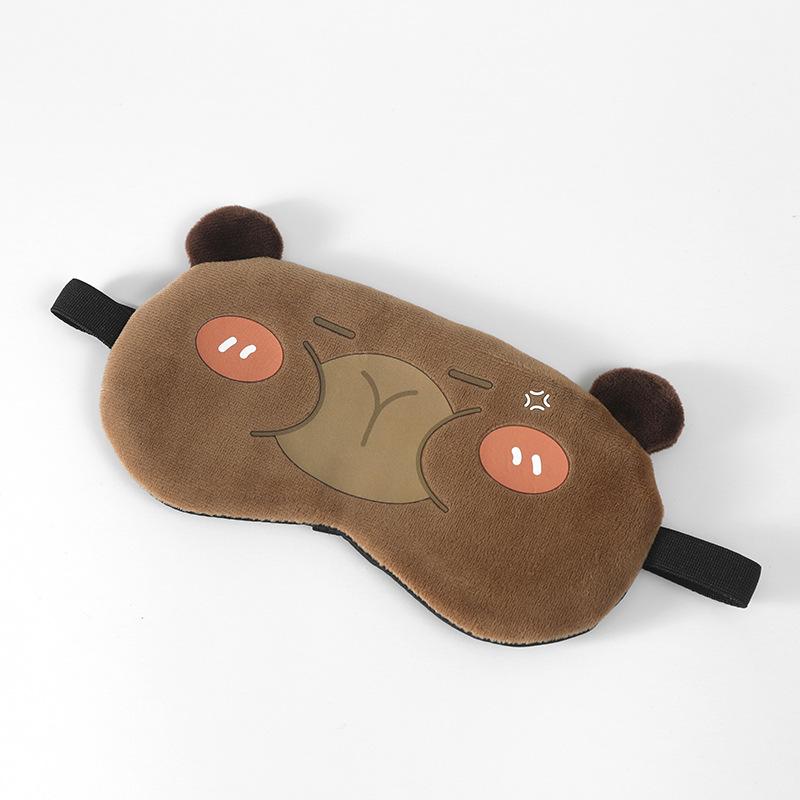 The Soft Short Plush Cartoon Sleep Eye Mask Has A Cute and Eye-catching Design Closely Blocking Light and Blocking Out The Light