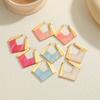 Hongkong Retro Geometrische Rhombus Titanstahl Ohrringe, 18 Karat Gold, High-End Herbst/Winter Mode