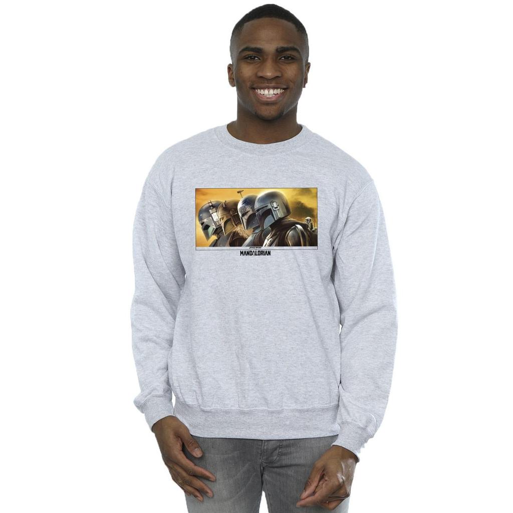 STAR WARS Mens The Mandalorian Painted Group Sweatshirt