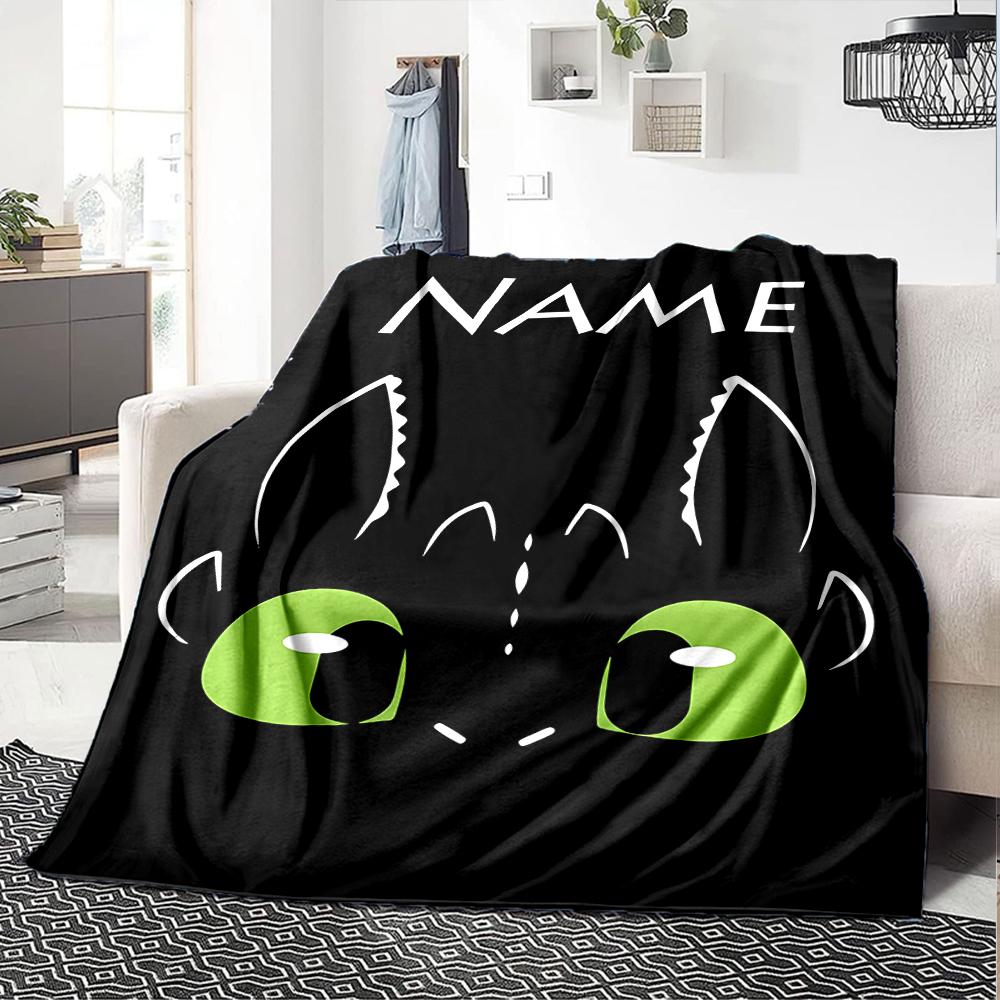 Customiz Name Personality How To Train Your Dragon Toothless Blanket Soft &Warm Sofa Office Bed Travel Lunch Break Blanket, Gift Suitable All Seasons