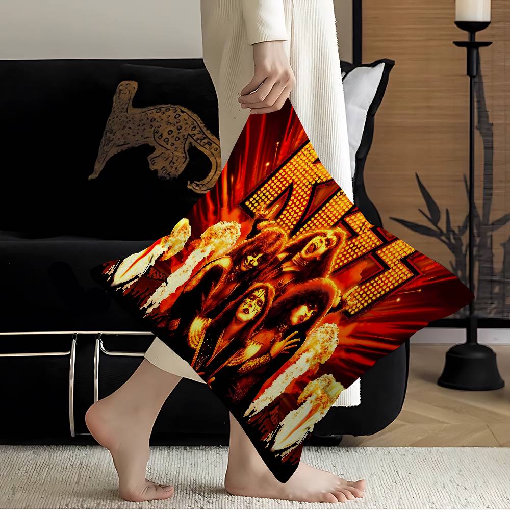 KISS Band Personalized Picture Text Home Decorative Pillows Household Gifts 45x45cm