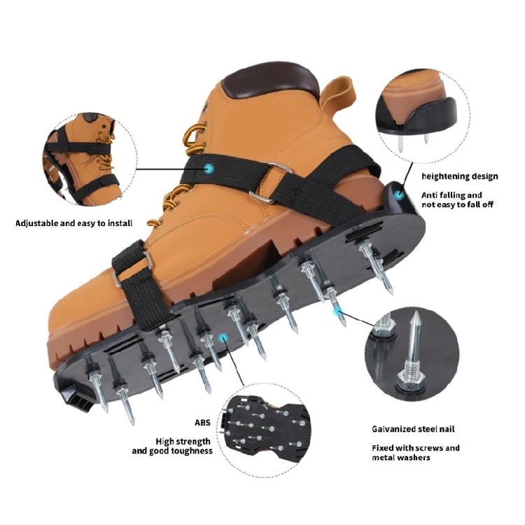 Universally fit Aerating Footwear With 28mm/1.1in Steel Spikes Spiked Shoes For Gardening Landscaping Maintenance