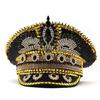Shimmering Marine Hat with Rivet Studs Rhinestones Decors for Women Girl Roleplay Game and Stage Performances Dressingup