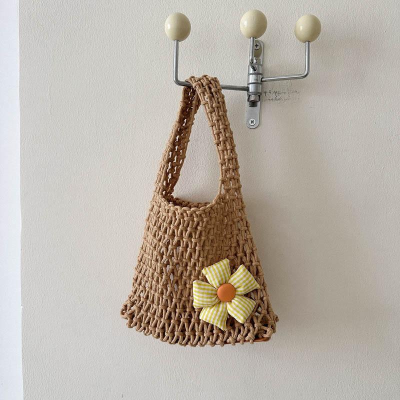 Trendy Small Square Handbag With Vintage Woven Texture Ideal For Daily Use