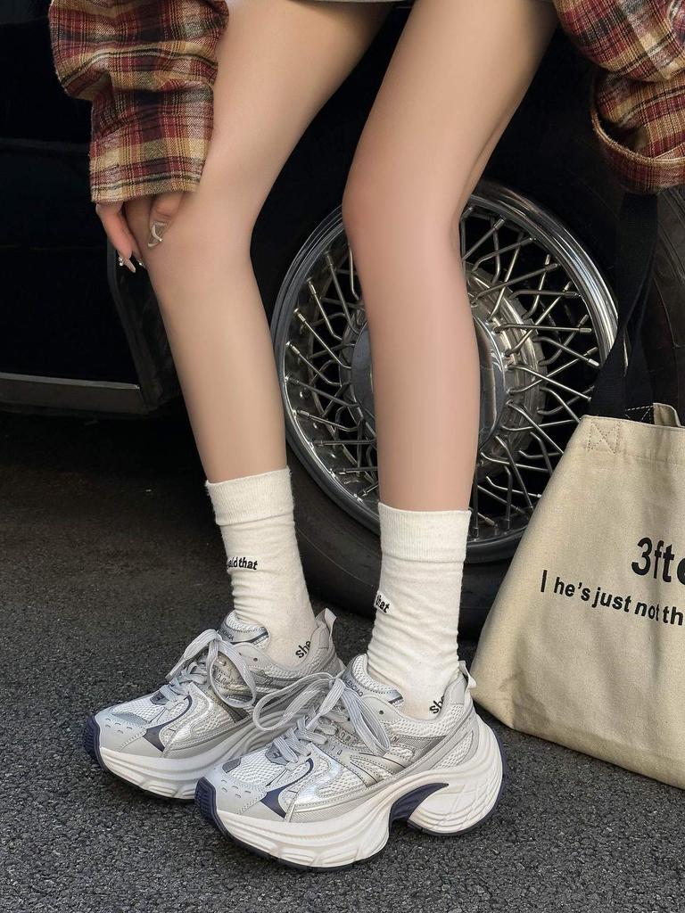 Dad shoes women's new platform muffin sneakers show feet small sneakers casual shoes trend