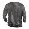 Men's Outdoor Vintage V-neck Button Long Sleeve Fashion Sports T-shirt