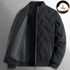 Men's Lightweight Luxury Down Bomber Jacket - Short, Business Casual, Trendy Outerwear for Mid-aged Men.