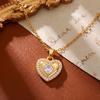 Precious Heart-shaped Pendant Necklace, Elegant and Versatile Titanium Steel Necklace