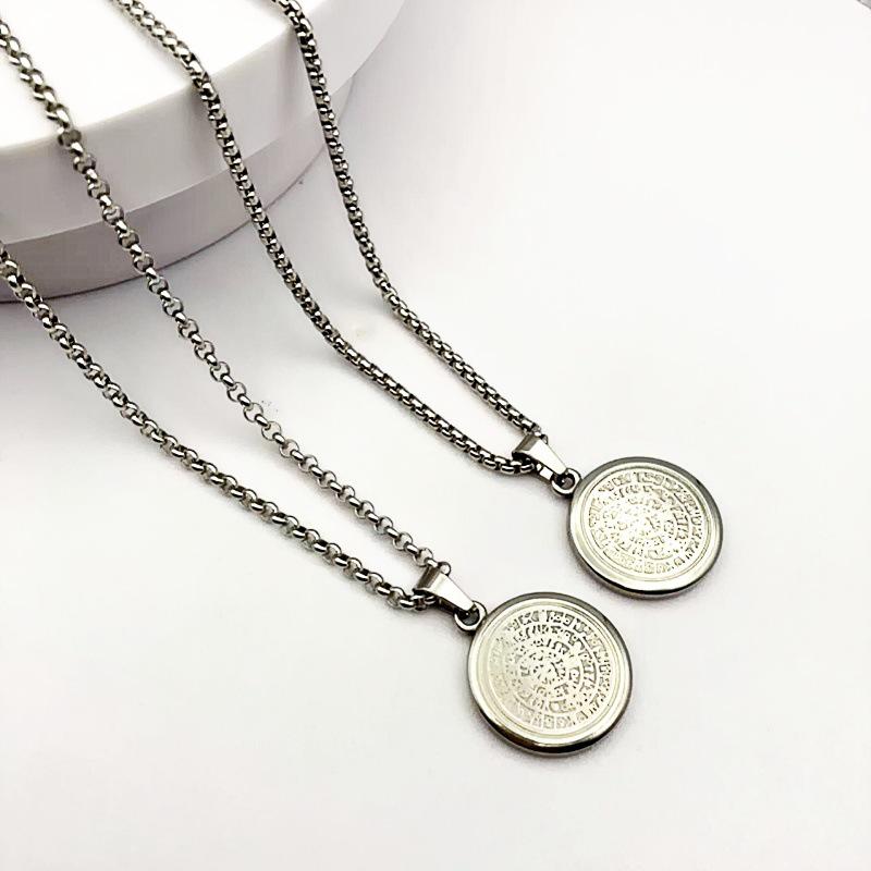 Saint Benedict Retro Amulet Titanium Steel Pendant Necklace