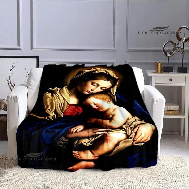 Virgin Mary Faith Print Blanket Flannel Soft Comfort Blanket Home Travel Blanket Kids Warm Blanket picnic blanket birthday gift