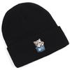 Pocket Cute Cat Print Knit Cap Beanie, Print Pompom Beanies Hip Hop Versatile Elastic Slouchy Knitted Cap Beanie