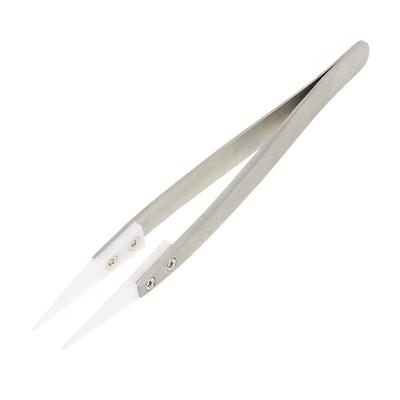 High Quality Stainless Steel Ceramic Tweezers Heat Resistant Non Conductive Ceramic Pointed Tip DIY Tools