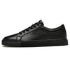 Pure Black Skateboarding Shoes Men Genuine Leather Sneakers Casual Flat Shoes Plus Big Size 48 49 50 Spring Autumn High Quality