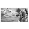 Indian Woman and White Horse Canvas Painting Poster and Printmaking Wall Art Picture Cuadros Room Dining Room Home Decoration