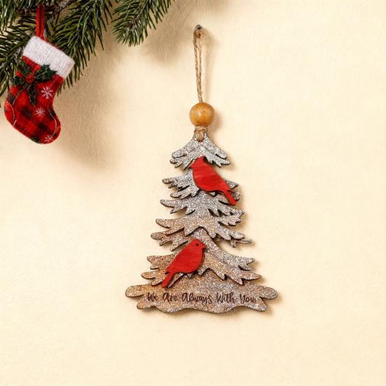 We Are Always with You Ornament Tree Shaped Wooden Christmas Ornament Sympathy Gift for Loss of Loved One