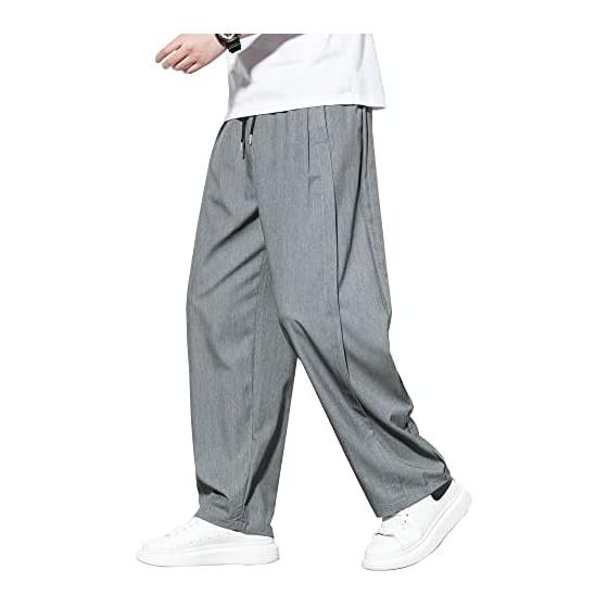 

[HMT] Wide Pants, Men s Trousers, Summer Straight Pants, Cool Feel, Summer Clothes, Chambray, Pants, Large Size, Bottoms, Elegant, Pintuck, Long