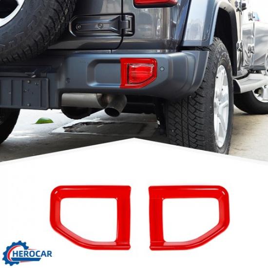 Rear Bumper Fog Light Lamp Ring Frame Cover Trim for Jeep Wrangler JL 2018+ABS