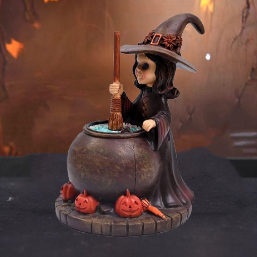 Scary Halloween Pumpkin Witch Statues Resin Happy Halloween Decoration  Halloween Party Decorations