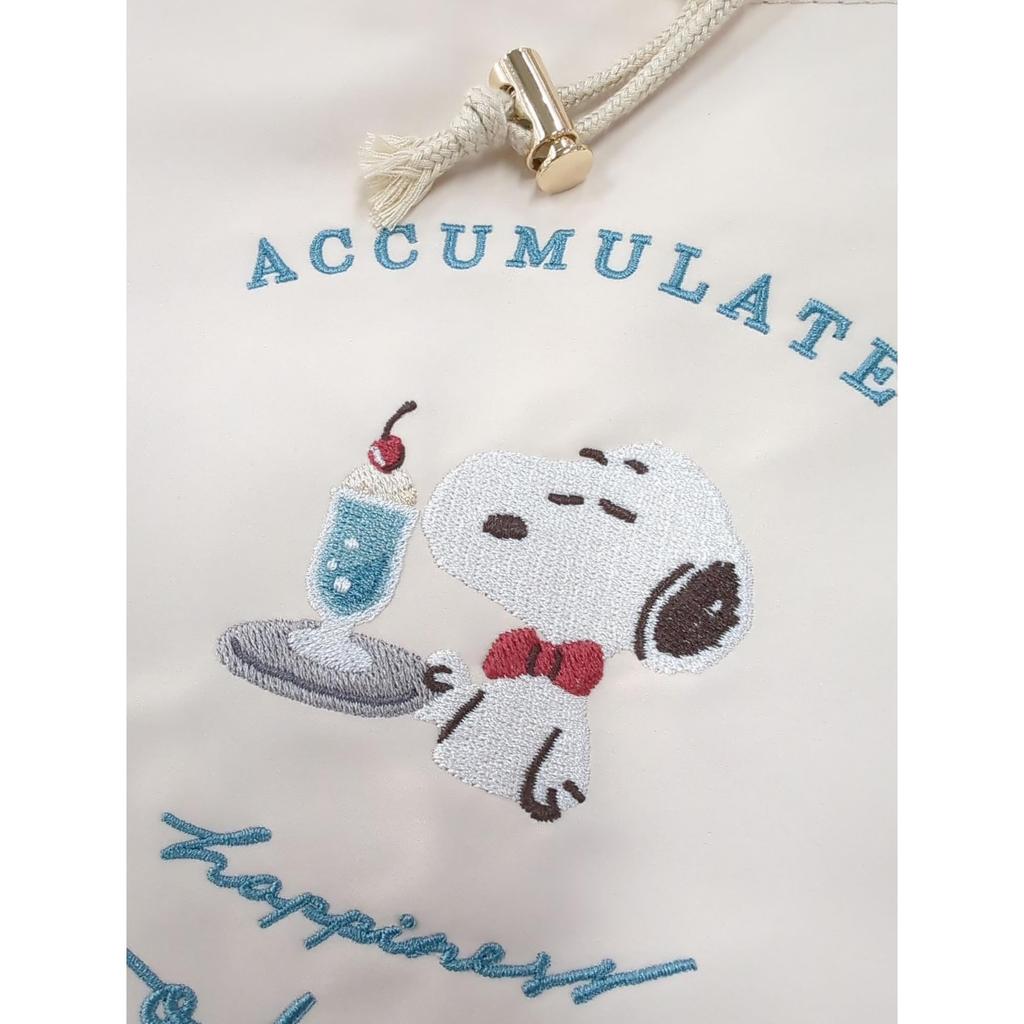 Marimo Craft SNOOPY Sweets Series Insulated Lunch Drawstring W310 x H260 x D12mm Bag, White, (SPCQ-496)