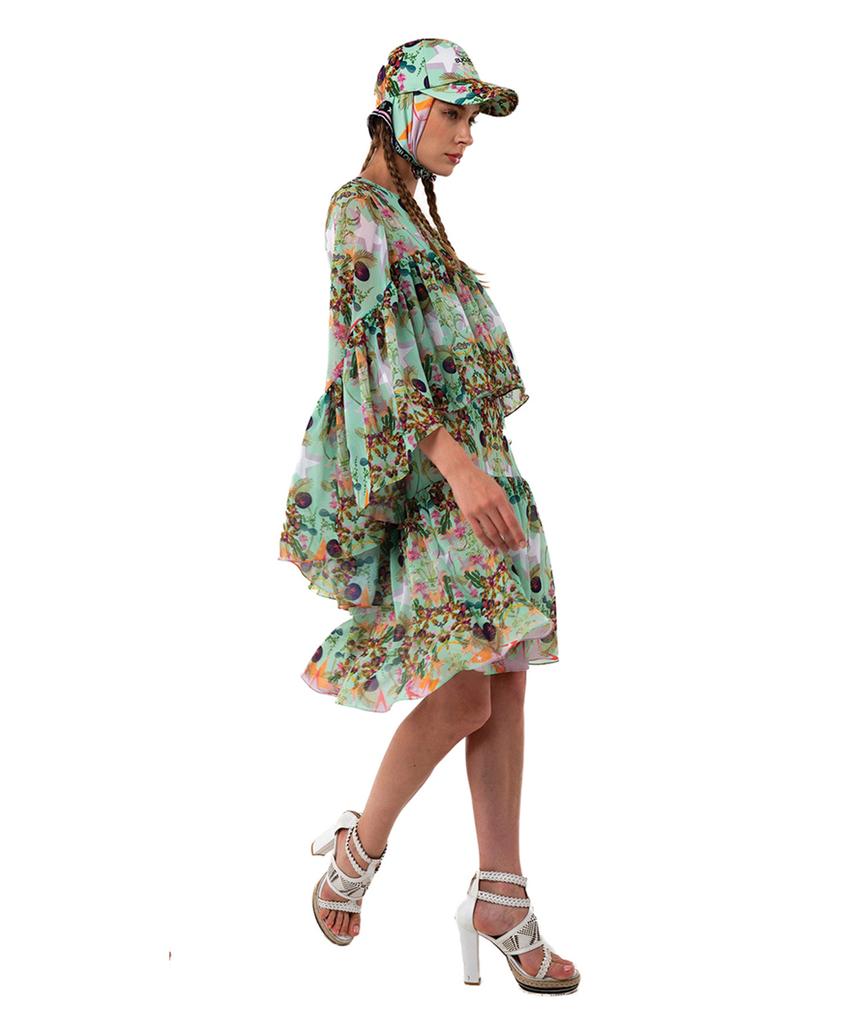 GREEDILOUS Mint Chandelier Ruffle Dress