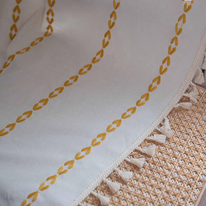 Jingga Embroidered Rod Pocket Semi-Blackout Curtain