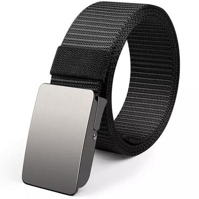 Cintura tattica in pelle versatile da uomo senza fibbia per jeans