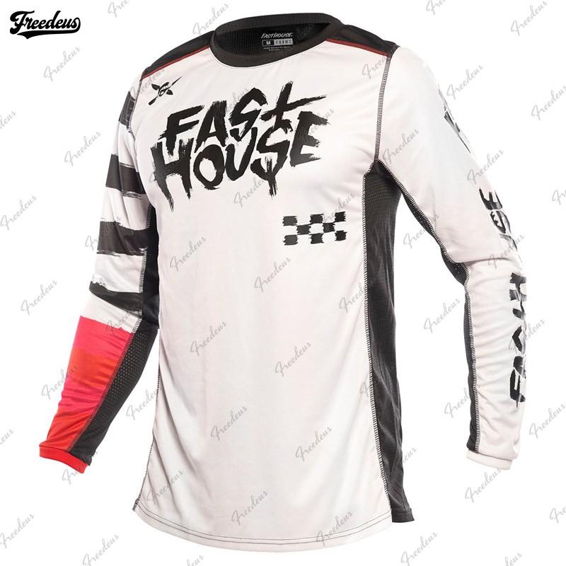 FASTHOUSE Camouflage Langarm Mountainbike Trikot Trail Riding Atmungsaktives Netz Radtrikot Herren