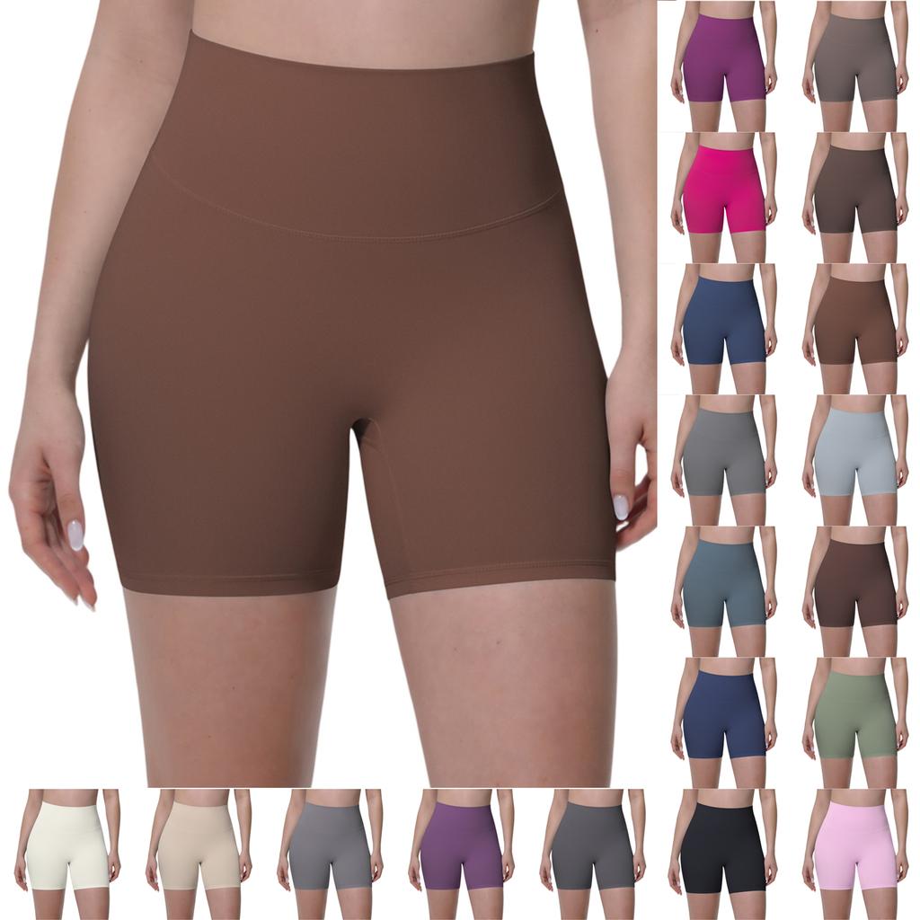 Women High Waist Yoga Shorts Seamless Stretchy Athletic Biker Shorts for Running Workout Gym Fitness Training