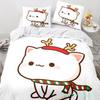 Set da letto gatto pesca cartone animato carino Ragazzi Ragazze Misura Singola Queen Copripiumino Federa Letto Bambini Adulti Moda Tessile per la casa