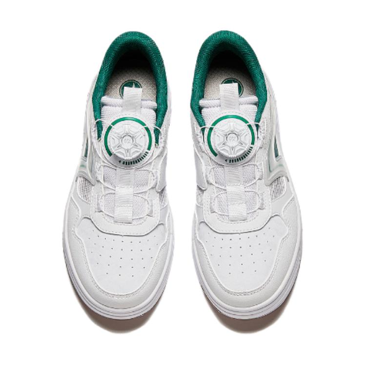 Anta Comfortable Non-Slip Durable Low-Top Kids Skate Shoes Kids Sneakers White Green 312428001-1