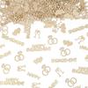 Champagne Gold Happy Engagement Confetti, Glitter Diamond Ring Table Confetti, Engaged Weeding Bachelorette Bridal Shower Party Decorations (100pcs)