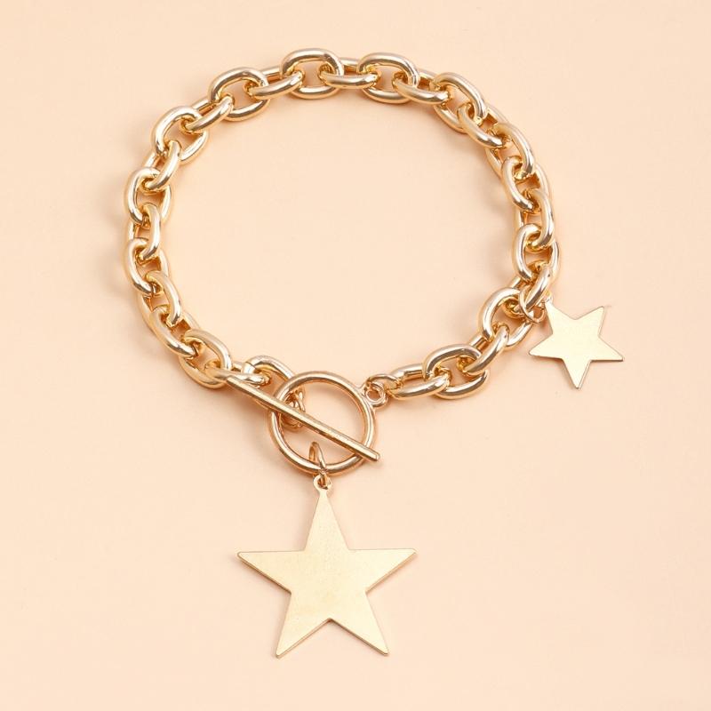 Collarbone Chain Temperament Simple Metal Five-pointed Star Necklace Bracelets