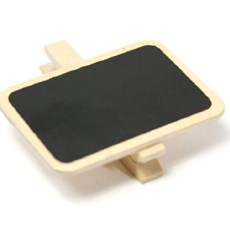 10Pcs Mini Wooden Blackboard Clamps Note Retangle Chalkboard Clip Tag Message Board for Wedding Party Paper Photo DIY