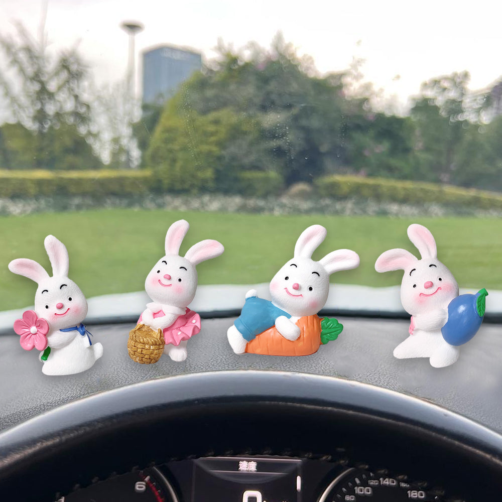 Car Cute Rabbit Ornaments Center Console Decoration Dashboard Ornaments Gifts for Woman Car Decor Auto Interior Accessories