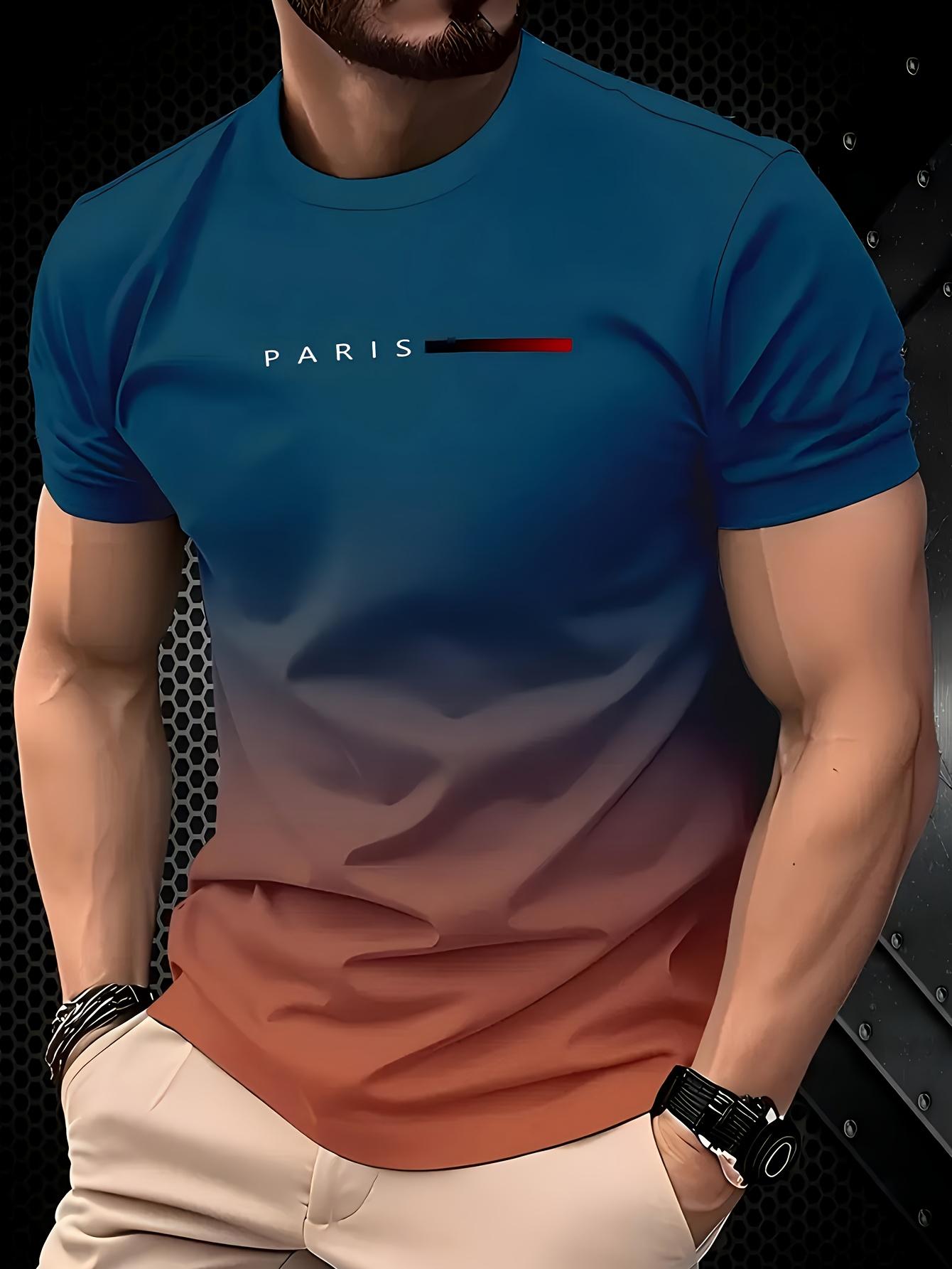 Men s Summer Gradient Print T-Shirt - 3D Digital Print Ca XXL дубильная кора