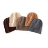 Cashmere Autumn and Winter New Style Women's High End Solid Color Twisted Pattern Thickened Warm Fashion Casual Cuffed Knitted Hat