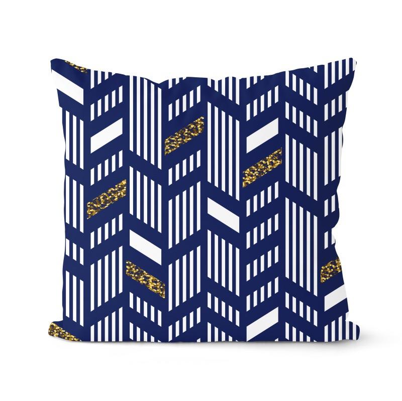 Navy Blue Cushion Geometric Pillowcase Decorative Pillow Home Decor Throw