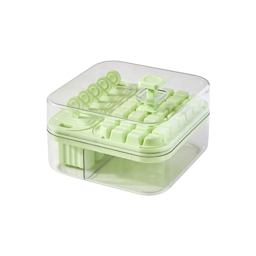 Press-Type Ice Cube Mold Easy Release Ice Cube Tray Multifunctional Ice Cream Molds  Kitchen Gadget зелёный