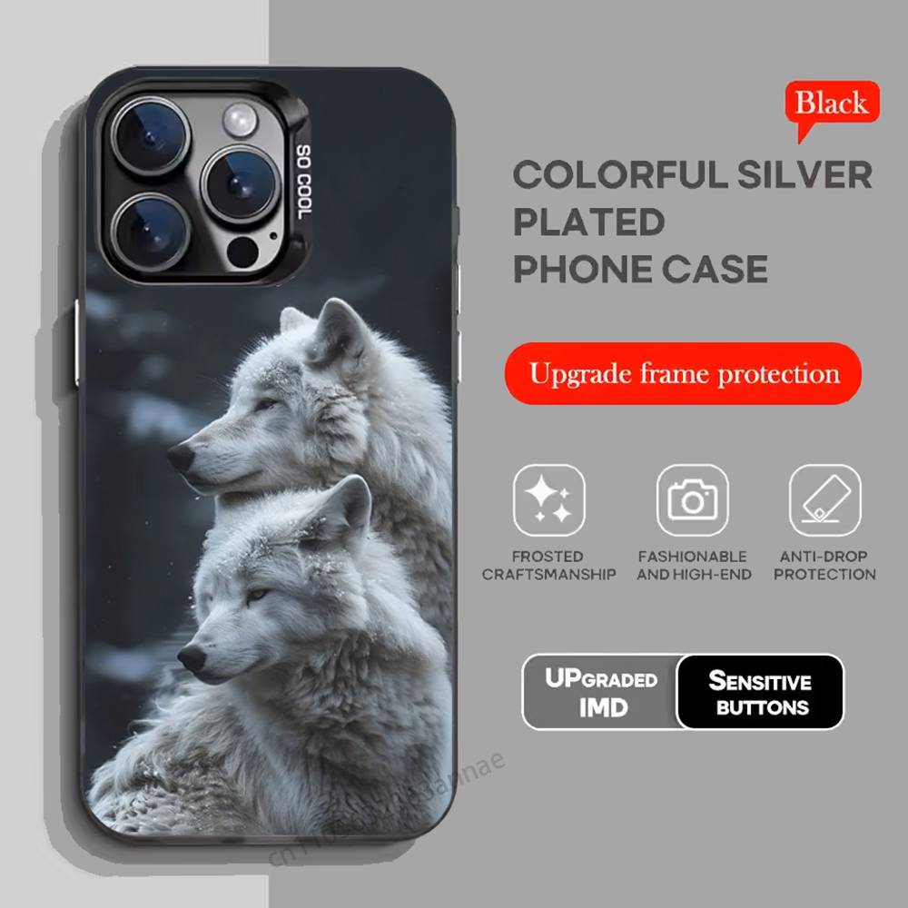 Wolf Phone Case For iPhone 17,16,15,14,13,12,11,Pro,Max,Plus,Mini,X,XS,XR,8,S,SE Soft Black Case