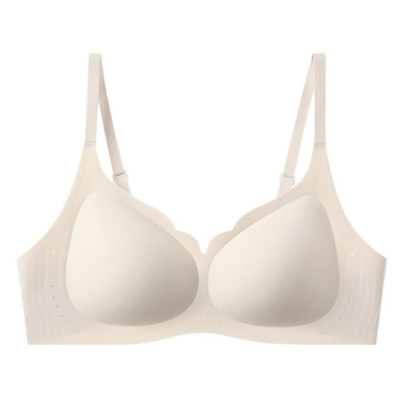 Women Seamless Invisible Wireless Thin Gathering Bra For Small And Large Chest