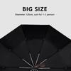 Parachase Automatic Folding Umbrella for Men and Women, Big Windproof Golf Umbrella Rain , Wooden Handle, Business, 10 Ribs