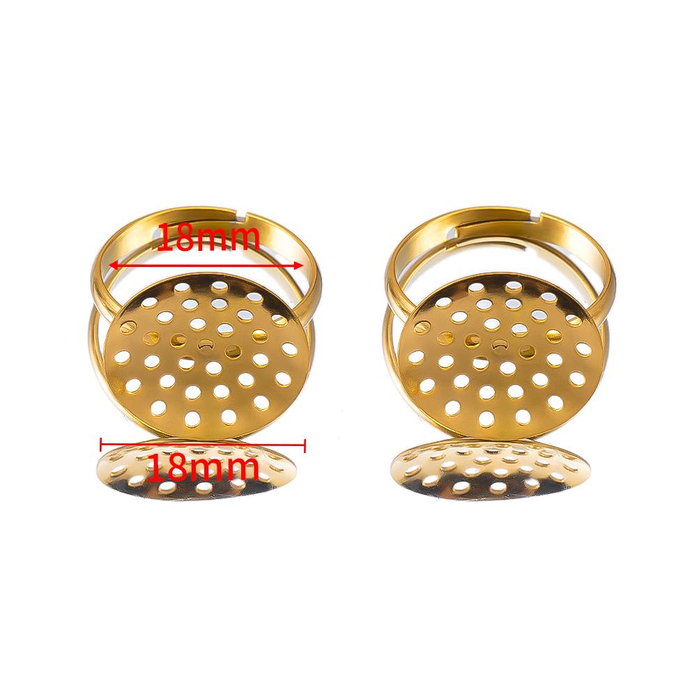 5pcs 10pcs Stainless Steel Ring Base Adjustable Tray Cabochon Settings Blank Bezel Rings Embryos 12mm to 20mm for Jewelry Making