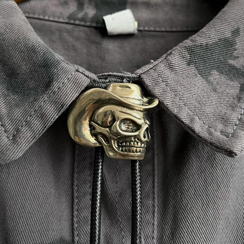 Bolo Tie for Male Skull Bolo Tie Necktie Collar Pendant Western Necklace for Teens Cowboy Rodeos Neckwear