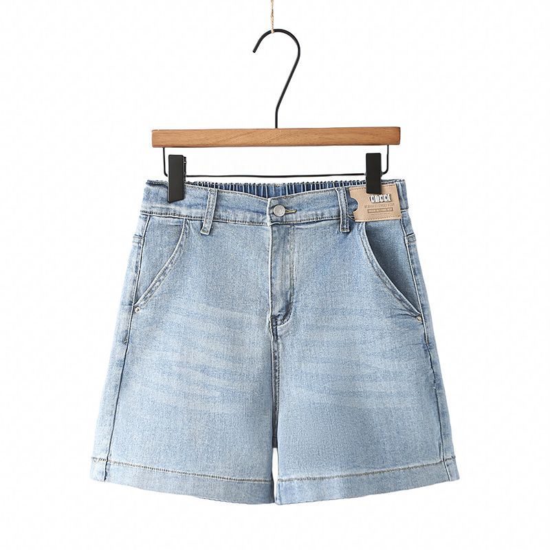 

Девичьи средние брюки 2024 Новое поступление Маркировка Деним Широкие штанины Тонкие Свободные С высокой талией Горячие шорты Летние Большого размера Шорты Light Blue L Recommended 50.00 kg-60.00 kg