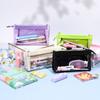 Six-Layer Pencil Bag Transparent Zipper Pouch New Makeup Bag  Students