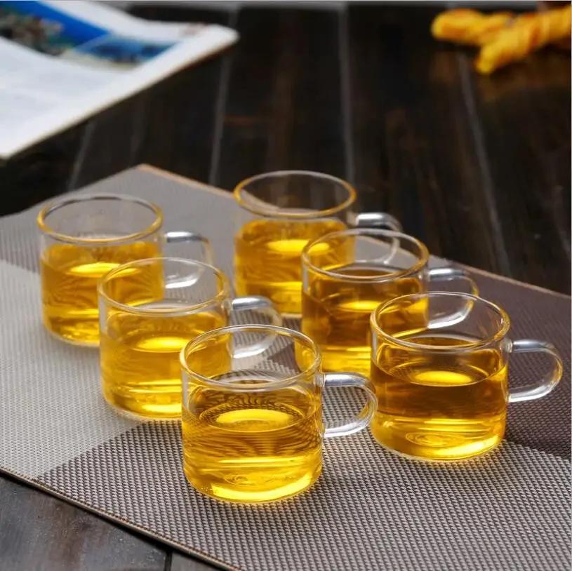 100ML Transparent Glass Cup Tea Cups Heat-Resistant Cup Anti-Scalding