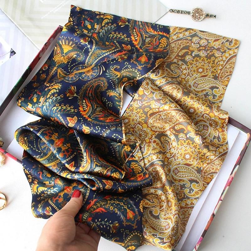 Double Layer Walnut Flower Pure Silk Long Neck Scarf Women Mulberry Silk Scarf Versatile Multi-function Long Scarf