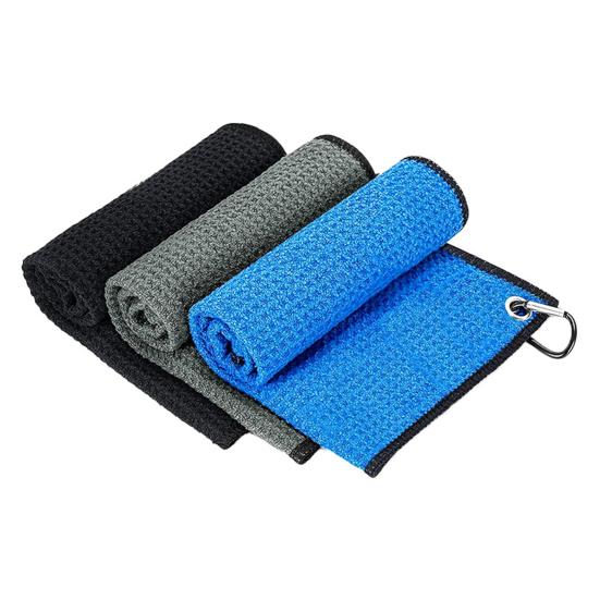 Microfiber Golf Towel with Carabiner Clip Waffle Pattern Super Soft Absorbent Golf Club