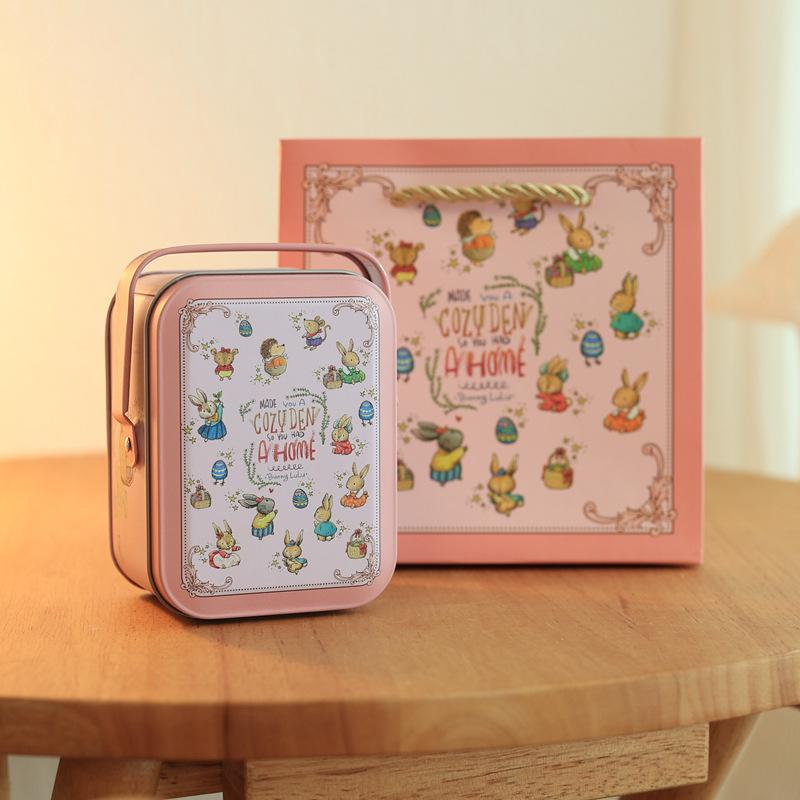 Blech Süßigkeitenbox Kindergeschenke Kleine Blechdose Keksbox Tragbare Kaninchen Geschenkbox für Geburtstag Hochzeit Party Dekoration