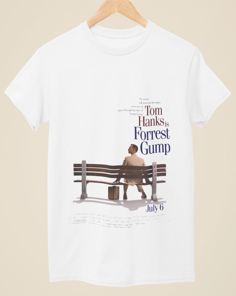 Forrest Gump - Movie Poster Inspired Unisex White T-Shirt Unisex T-Shirt XXXXL